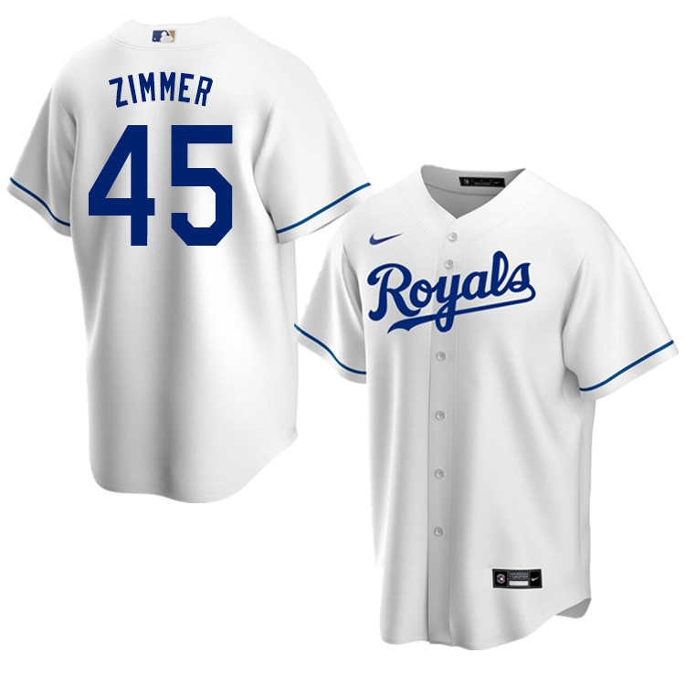 Nike Men #45 Kyle Zimmer Kansas City Royals Baseball Jerseys Sale-White